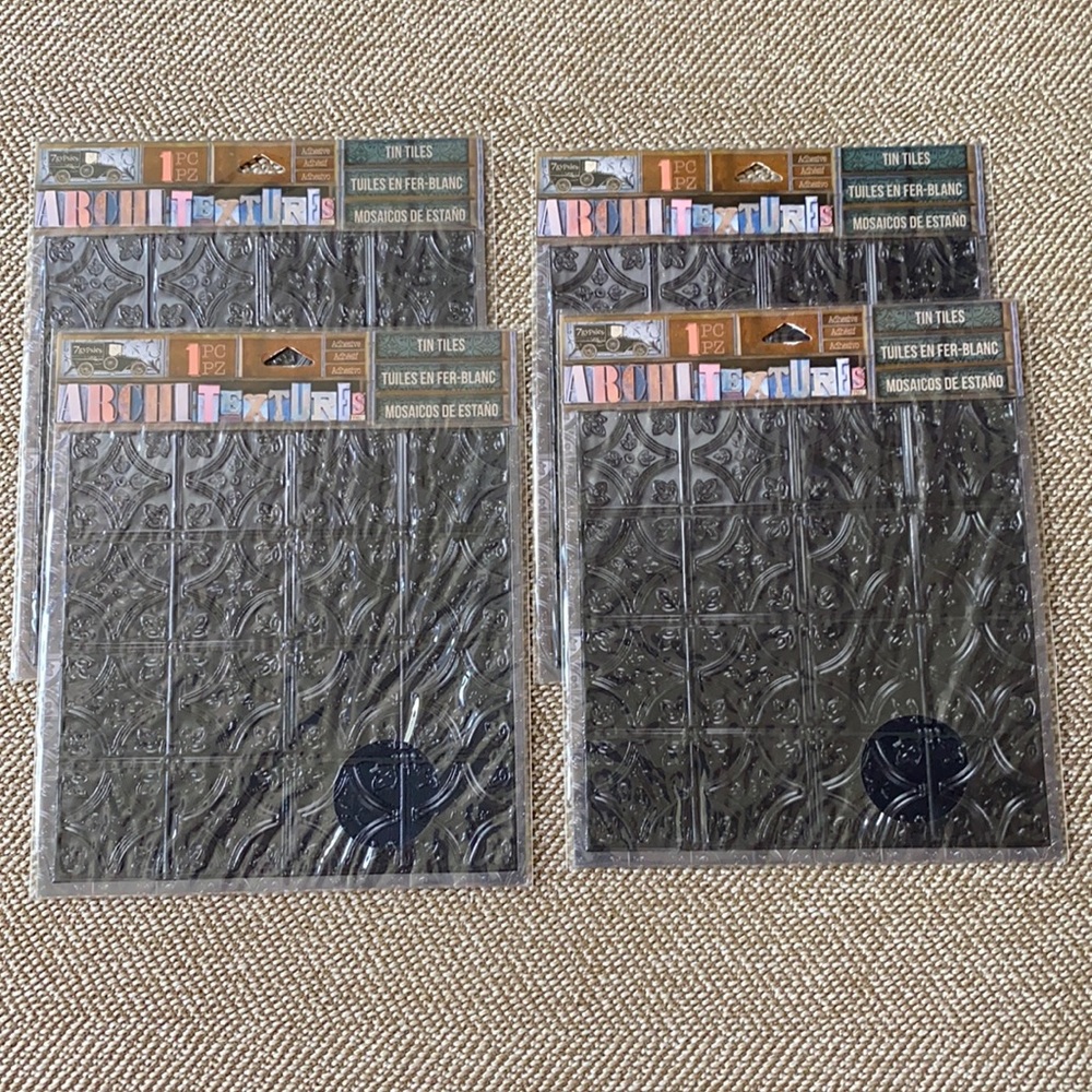 7 Gypsies Tin Tiles -set of 4 -NEW